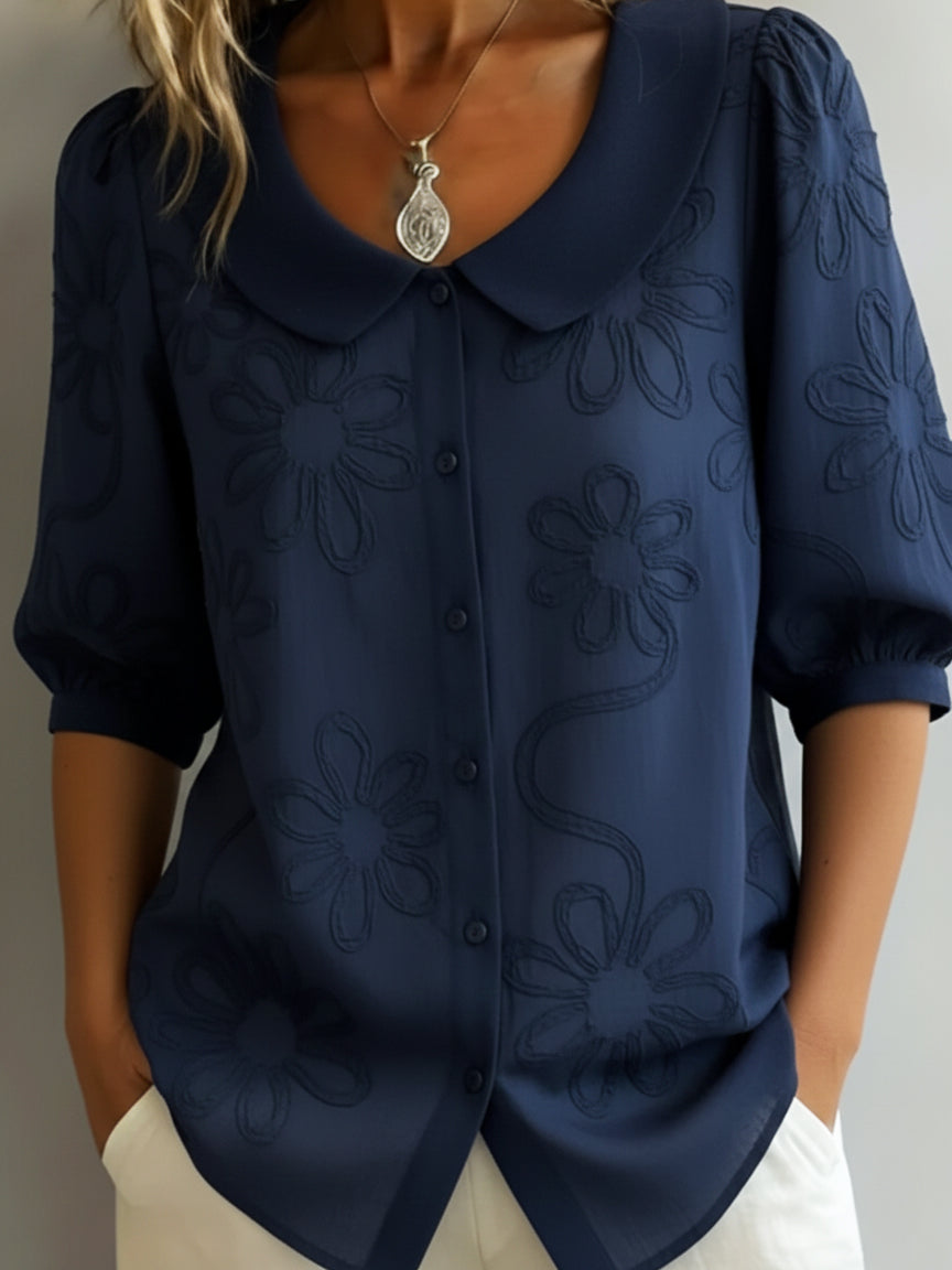 Zélie™ | Light Floral Blouse Natural Elegance