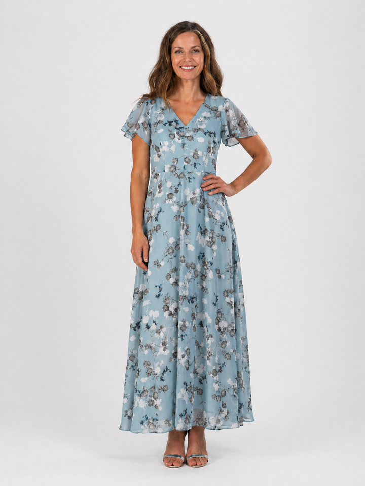 Ismeria | Floral Chiffon Maxi Dress