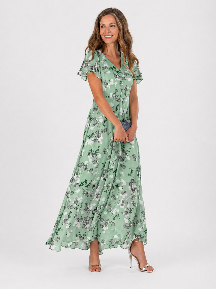Ismeria | Floral Chiffon Maxi Dress