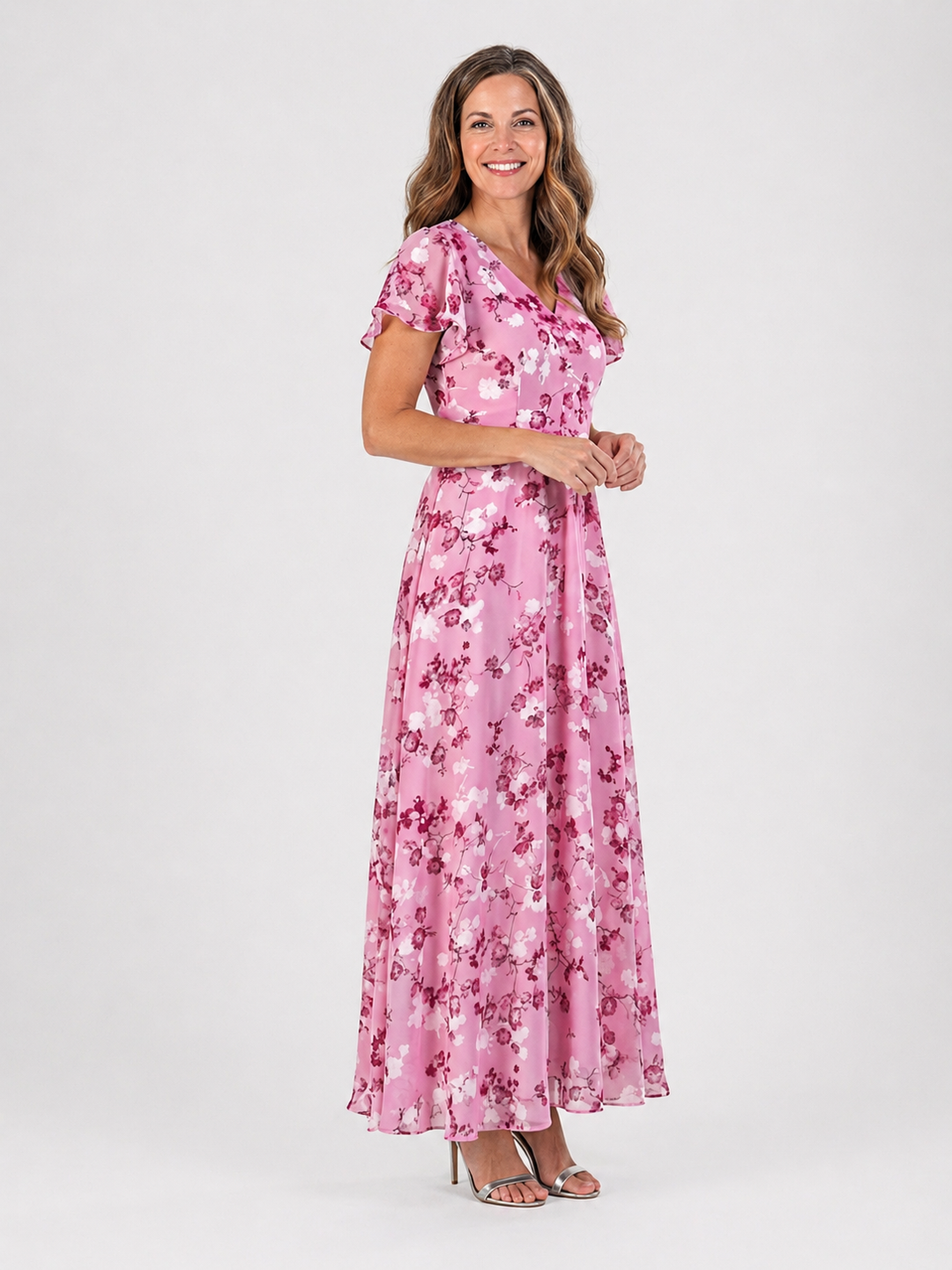 Ismeria | Floral Chiffon Maxi Dress